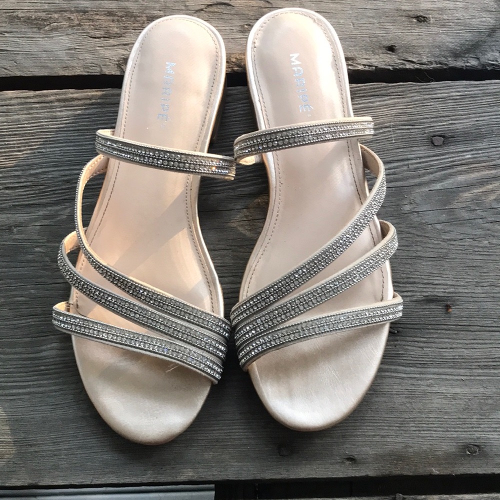 Maripe rhinestone dress, low sandal